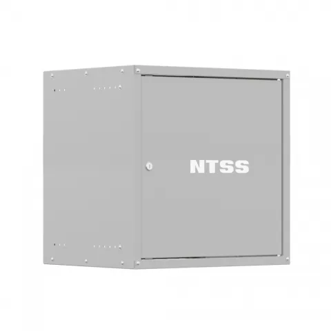 Шкаф настенный телекоммуникационный NTSS LIME 18U 550х600х900мм, 2 профиля 19, дверь сплошная металл, боковые стенки несъемные, разобранный, серый RAL 7035