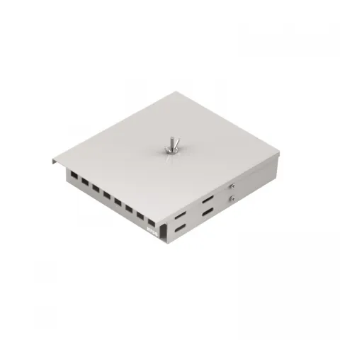 Кросс NTSS оптический настенный Микро 8, укомплектованный, 2 порта LC/UPC duplex, 50/125 мкм (сплошная панель, ложемент, пигтейлы, КДЗС, адаптеры) серый RAL 7035