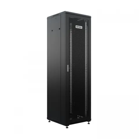 Шкаф напольный универсальный телекоммуникационный NTSS R 47U 600х600мм, 4 профиля 19, двери перфорированная и сплошная металл, боковые стенки съемные, регулируемые опоры, разобранный, черный RAL 9005