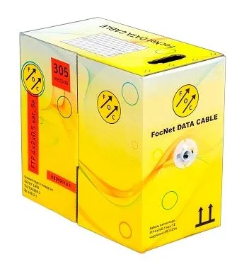 Кабель FOCNET F/UTP, 4 пары, Кат. 5е, медь, внешний, черный, PE, 305 м