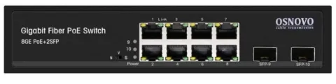 SW-80802(150W) Промышленный PoE коммутатор Gigabit Ethernet на 10 портов OSNOVO