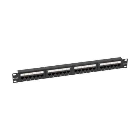 Патч-панель NTSS 24 UTP порта RJ45, cat.6, 1U, Dual IDC, без органайзера