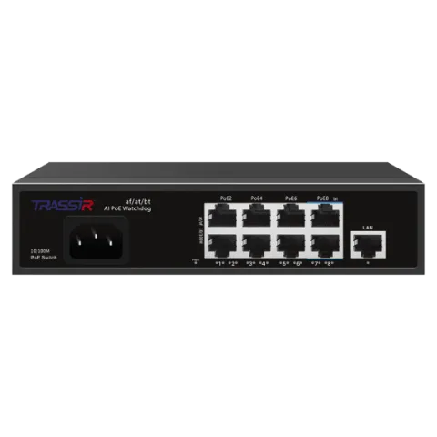 TR-NS1109-120-8PoE Неуправляемый Fast Ethernet РоЕ-коммутатор TRASSIR