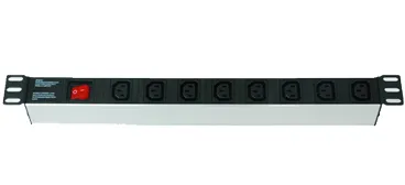 Блок розеток 19",8 гнезд с выключателем, гнездо питания IEC320, SmartLan