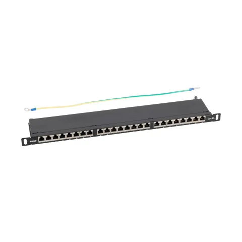 Патч-панель NTSS PREMIUM 0.5U 24 порта RJ45 FTP cat.6A, Krone IDC (инструмент в комплекте) с задним кабельным органайзером
