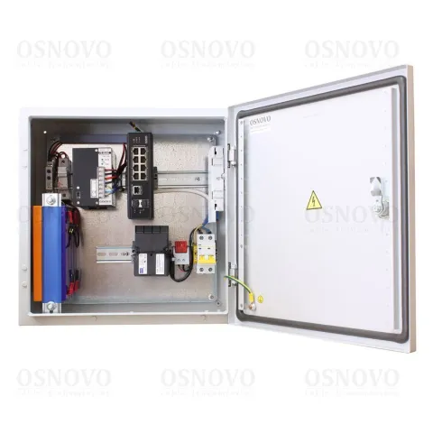 OSS-44TB1(SW-60812/I) Уличный коммутатор в корусе из нержавеющей стали с термостабилизацией и резервным питанием OSNOVO