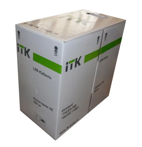 Кабель ITK UTP 4 пары, Кат.5e, внутренний, 24AWG, серый, 305м