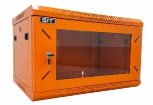 Шкаф 19" 9U SIT-WM092OG телекоммуникационный настенный размеры(ШхГхВ) 600*450*501мм, оранжевый