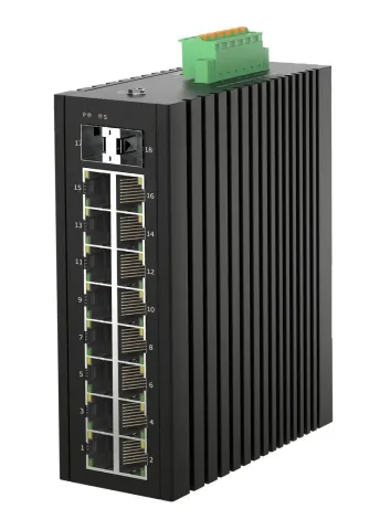 GL-SW-G207-16P2ST-I Управляемый промышленный L2+ коммутатор, 16*10/100/1000Мбит/с PoE (af/at), 2*ввода питания, -40С +75С NIKOMAX
