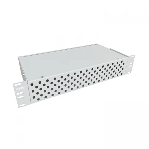 Кросс NTSS оптический 19'' укомплектованный 2U, 96 портов FC/APC, 9/125 мкм (сплошная панель, сплайс-кассета 3шт, пигтейлы, КДЗС, адаптеры) серый RAL 7035