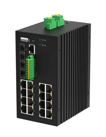 GL-SW-G207-16P4ST-I Управляемый промышленный L2+ коммутатор, 16*10/100/1000Мбит/с PoE (af/at), 2*ввода питания, -40С +70С NIKOMAX