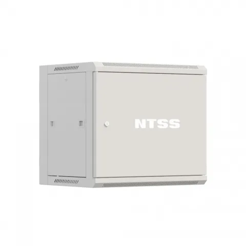Шкаф настенный телекоммуникационный NTSS W 12U 600х600х635мм, 2 профиля 19, дверь сплошная металл, боковые стенки съемные, разобранный, серый RAL 7035