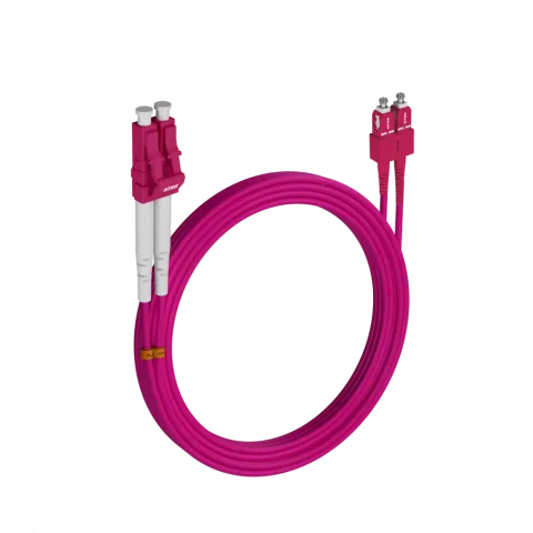 Шнур оптический NTSS PREMIUM dpc LC/UPC-SC/UPC 50/125 OM4 3.0мм 15м LSZH (патч-корд)