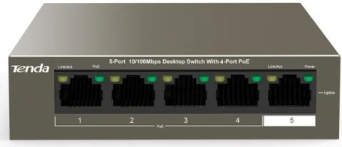 TEF1105P-4-38W 5-ти Портовый коммутатор POE Tenda