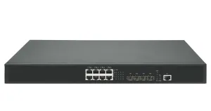 GL-SW-G305-12P Управляемый коммутатор L3 PoE , Stack, 8*1/2.5 Гбит/с PoE (8 портов 802.3BT), 4*1/10Гбит/с SFP+, PoE 370Вт NIKOMAX