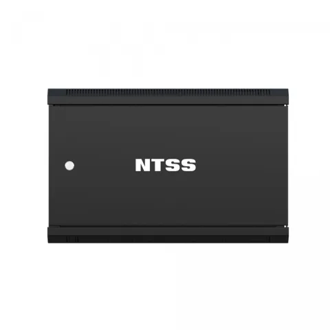 Шкаф настенный телекоммуникационный NTSS W 9U 600х600х500мм, 2 профиля 19, дверь сплошная металл, боковые стенки съемные, разобранный, черный RAL 9005