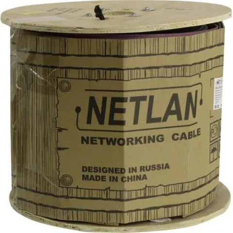 Кабель NETLAN FTP с тросом 4 пары, Кат.5е, внешний, PE -40C, 305м