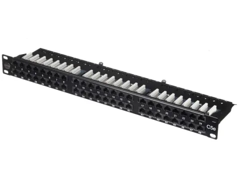 Патч-панель UTP, 19", 48 портов RJ45, cat.5е, 1U, Dual Type, компактная, NETKO Expert CKC