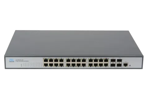 GL-SW-G204-24P Управляемый L2 PoE коммутатор 24 Base-T 1000Mb/s порт. (802.3af/at), 4 Base-X SFP 1000Mb/s. 1U 19'', 220V NIKOMAX