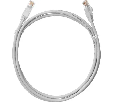 Коммутационный шнур NETLAN U/UTP 4 пары, Кат.5е (Класс D), 100МГц,PVC нг(B), серый, 0,5м, Медь
