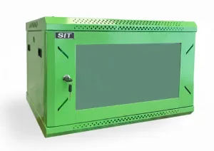 Шкаф 19" 6U SIT-WM062GR телекоммуникационный настенный размеры(ШхГхВ) 600*450*368мм, зеленый