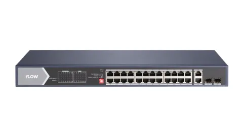 F-SW-EM628 (HPOE-PM) Смарт-управляемый PoE-коммутатор на 24 гигабитных порта iFlow
