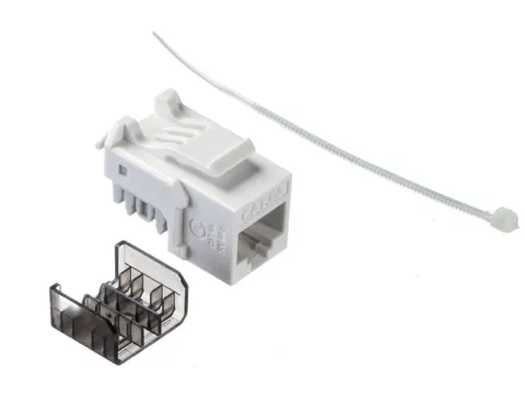 Модуль Keystone неэкранированный, RJ45, cat.6А, 90°, 110 тип, под инструмент, KE, белый, NETKO Expert CKC