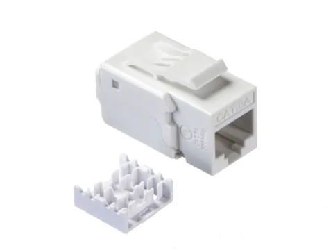 Модуль Keystone неэкранированный, RJ45, cat.6А, 90°, 110 тип, без инструмента, KE, белый, NETKO Expert CKC