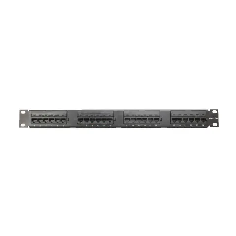 Патч-панель UTP, 19", 24 порта RJ45, cat.5е, 1U, 110 тип