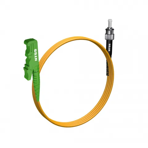 Шнур оптический NTSS spc E2000/APC-ST/UPC 9/125 3.0мм 1м LSZH (патч-корд)