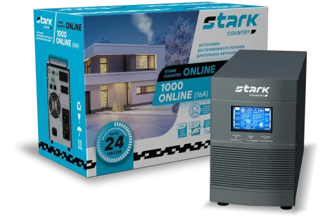Stark Country 1000 online, 16А Источник бесперебойного питания длительной автономии Stark Country