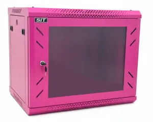 Шкаф 19" 9U SIT-WM092PK телекоммуникационный настенный размеры(ШхГхВ) 600*450*501мм, розовый