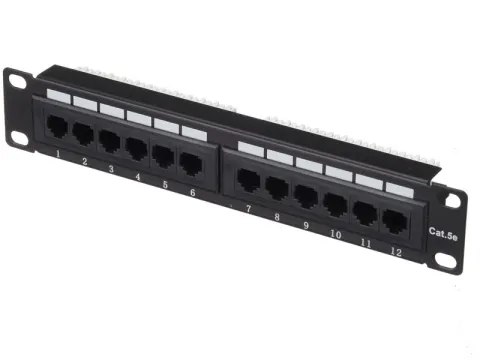 Патч-панель UTP, 10", 12 портов RJ45, cat.5е, 1U, 110