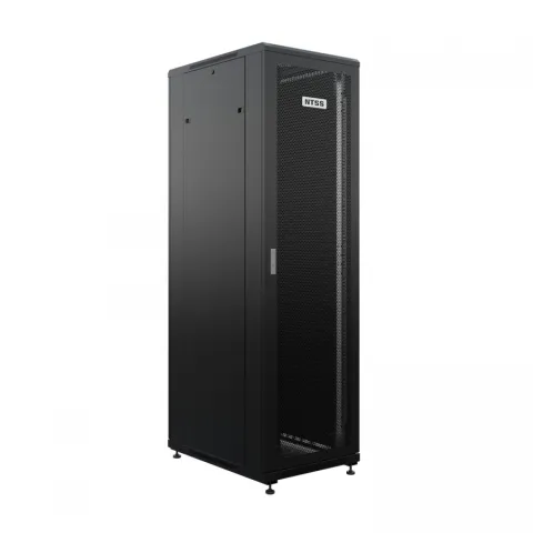 Шкаф напольный универсальный телекоммуникационный NTSS R 22U 600х800мм, 4 профиля 19, двери перфорированная и сплошная металл, боковые стенки съемные, регулируемые опоры, разобранный, черный RAL 9005