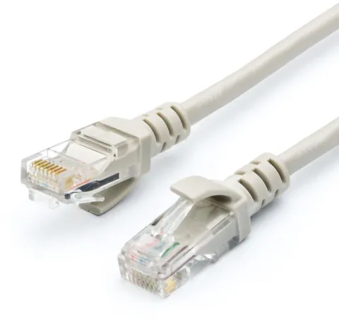 Патч-корд ATCOM UTP, 1м, литой, RJ45, cat.5e, 26 AWG, чистая медь