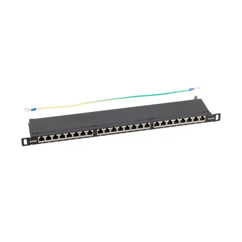 Патч-панель NTSS PREMIUM 0.5U 24 порта RJ45 FTP cat.5e, Krone IDC с задним кабельным органайзером