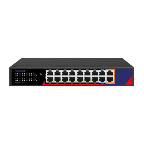 TR-NS1118-240-16POE Неуправляемый коммутатор с 16 портами TRASSIR