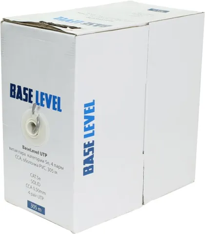 Кабель BaseLevel UTP 4 пары CAT5e внутренний, 305 м