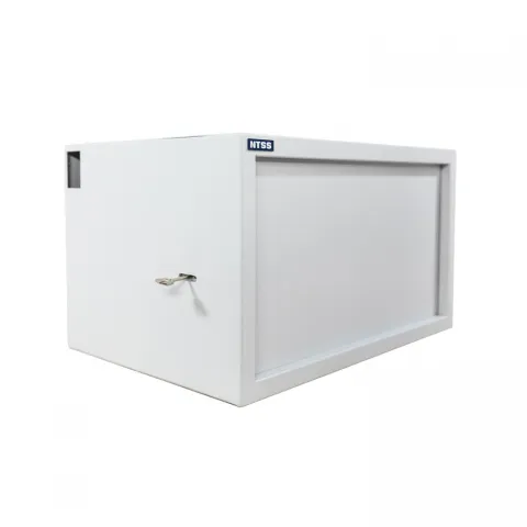 Шкаф настенный антивандальный пенал NTSS WAP 9U 600×400мм, 2 профиля 19, сварной, серый RAL 7035