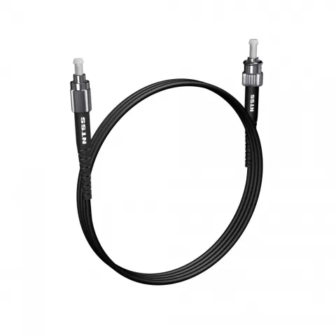 Шнур оптический NTSS spc FC/APC-ST/UPC 9/125 3.0мм 1м черный LSZH (патч-корд)