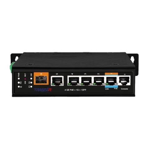 TR-NS25061S-180-4POE управляемый PoE-коммутатор c 4 портами TRASSIR