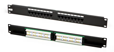 Патч панель Hypeline 16 портов, стоечная, без экрана, 1U