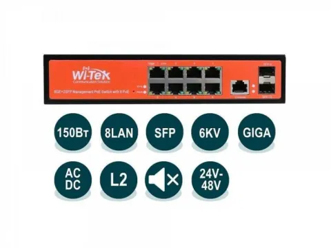 WI-PMS310GF-Alien Управляемый гигабитный L2 коммутатор Wi-Tek (следы монтажа, комплектация: только коммутатор)