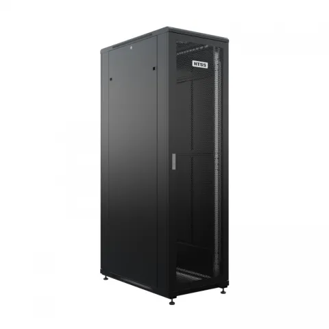 Шкаф напольный универсальный телекоммуникационный NTSS R 47U 600х1000мм, 4 профиля 19, двери перфорированная и перфорированная, боковые стенки съемные, регулируемые опоры, разобранный, черный RAL 9005