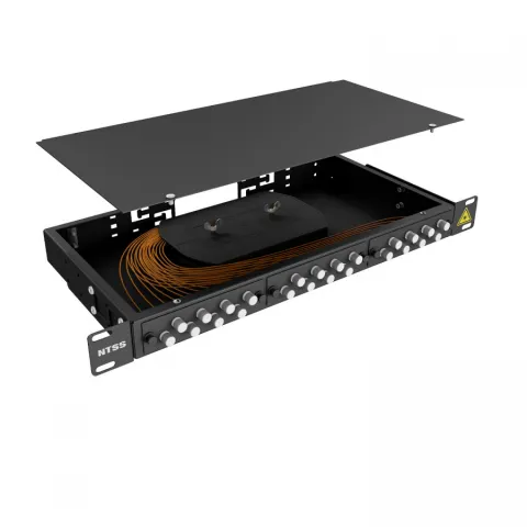 Кросс 19" NTSS PREMIUM, предсобранный 1U, 12 портов FC/UPC, 62.5/125 мкм, черный