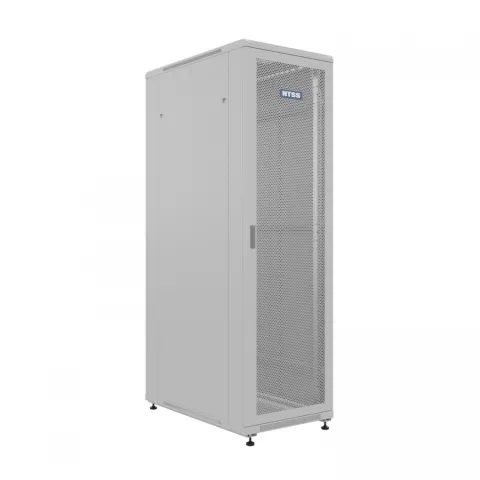 Шкаф напольный универсальный телекоммуникационный NTSS R 47U 600х1000мм, 4 профиля 19, двери перфорированная и перфорированная, боковые стенки съемные, регулируемые опоры, разобранный, серый RAL 7035
