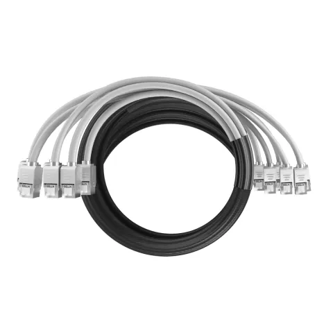 Кабельная сборка NTSS PREMIUM 6pc, FTP CAT5e, оконцована разъемами KEYSTONE RJ45 FTP CAT5e, заделка в чулке, вывод 0.6м, длина 24м, LSZH, серый