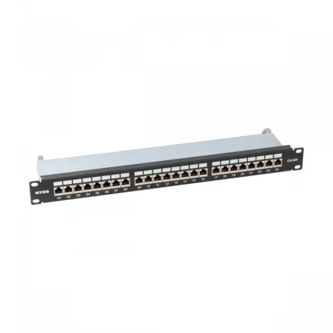 Патч-панель NTSS PREMIUM 1U 24 порта RJ45 FTP cat.6A, Krone IDC (инструмент в комплекте), с органайзером