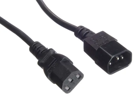 Кабель питания проходной (штекер IEC С13 - гнездо IEC С14) 3*0,5мм2, 3м, черный, Netko