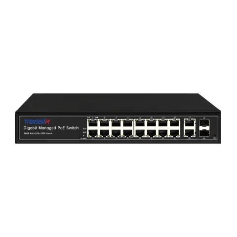 TR-NS24202S-300-16PoE v2 Управляемый PoE-коммутатор с 16 портами TRASSIR